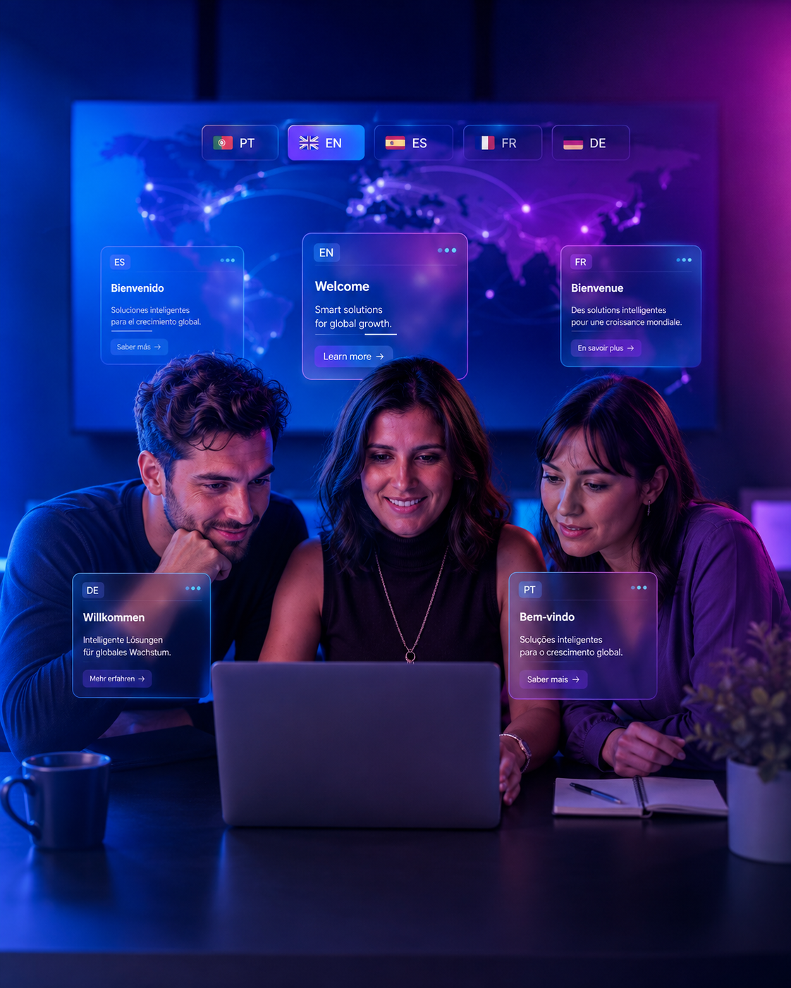 O teu website só fala português?